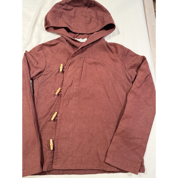 Vintage Y2K A-Wear-Ness Jacket S Brown Canvas Hooded Kimono Style Boho Canada - Picture 2 of 16